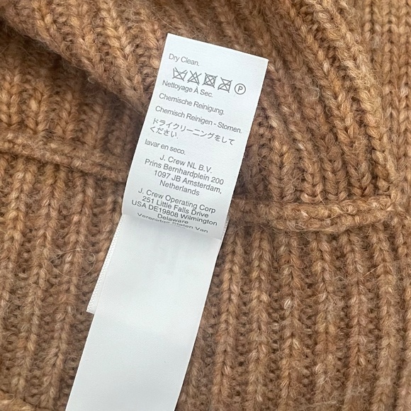 J. CREW Relaxed Turtleneck Poncho Sweater Merino Wool Alpaca Pocket Small Medium - Picture 14 of 15